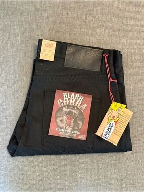Naked & Famous Black Cobra Stretch Selvedge Men’s Easy Guy Jeans - Black